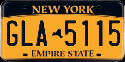 NY license plate GLA5115