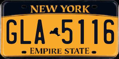 NY license plate GLA5116