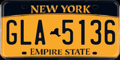 NY license plate GLA5136