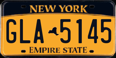 NY license plate GLA5145