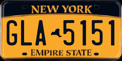 NY license plate GLA5151