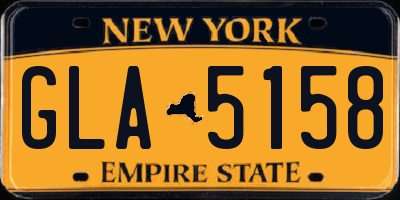 NY license plate GLA5158