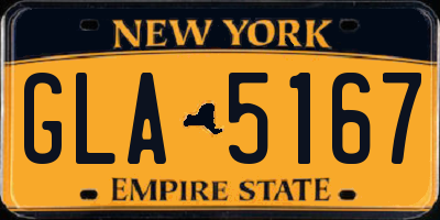 NY license plate GLA5167