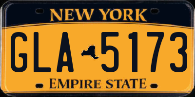 NY license plate GLA5173