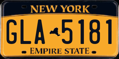NY license plate GLA5181