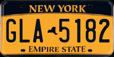 NY license plate GLA5182