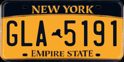 NY license plate GLA5191