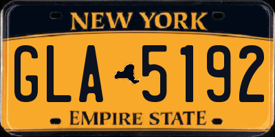 NY license plate GLA5192