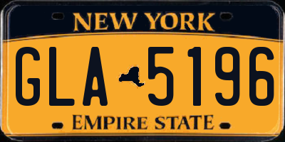 NY license plate GLA5196