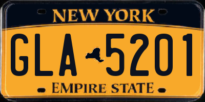 NY license plate GLA5201