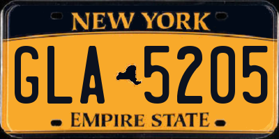 NY license plate GLA5205