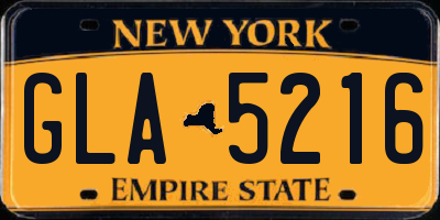 NY license plate GLA5216