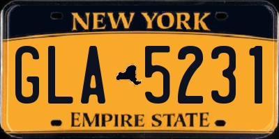 NY license plate GLA5231