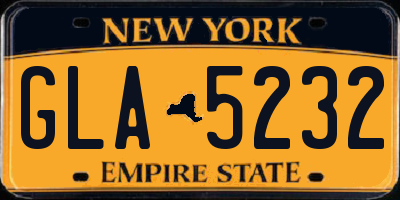 NY license plate GLA5232