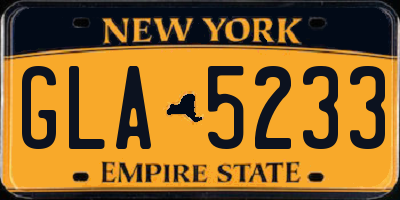 NY license plate GLA5233