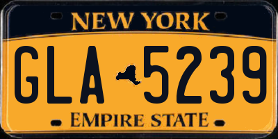 NY license plate GLA5239