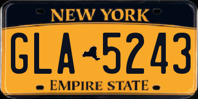 NY license plate GLA5243