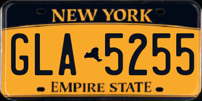 NY license plate GLA5255