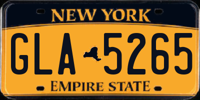 NY license plate GLA5265