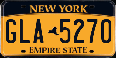 NY license plate GLA5270