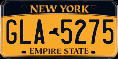 NY license plate GLA5275