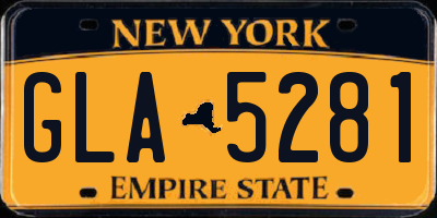 NY license plate GLA5281
