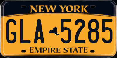 NY license plate GLA5285