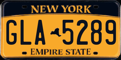 NY license plate GLA5289
