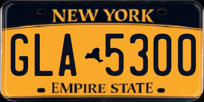 NY license plate GLA5300