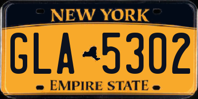 NY license plate GLA5302
