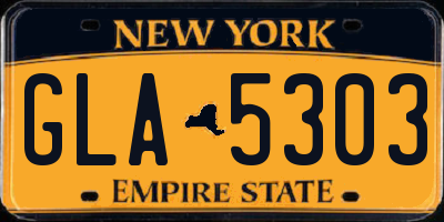 NY license plate GLA5303