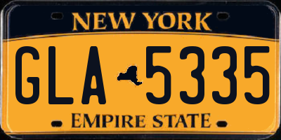 NY license plate GLA5335