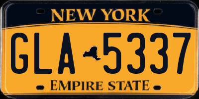 NY license plate GLA5337