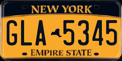 NY license plate GLA5345