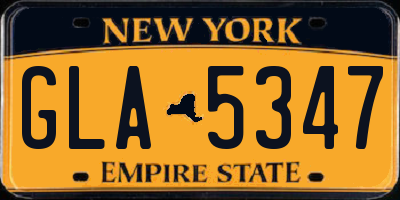 NY license plate GLA5347