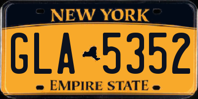 NY license plate GLA5352
