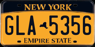 NY license plate GLA5356