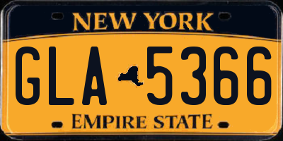 NY license plate GLA5366