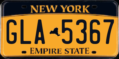 NY license plate GLA5367