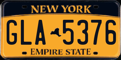 NY license plate GLA5376