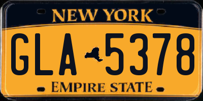 NY license plate GLA5378