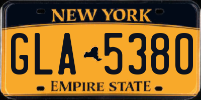 NY license plate GLA5380