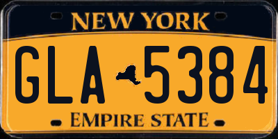 NY license plate GLA5384