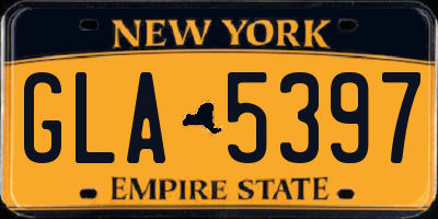 NY license plate GLA5397