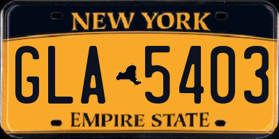NY license plate GLA5403