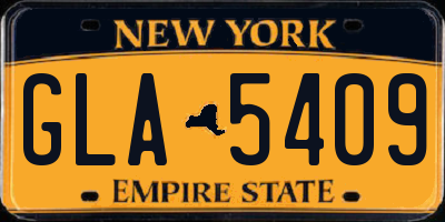 NY license plate GLA5409