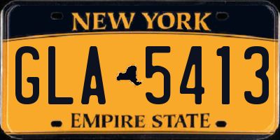 NY license plate GLA5413