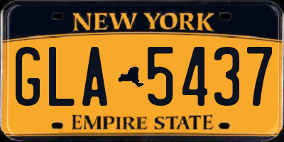 NY license plate GLA5437