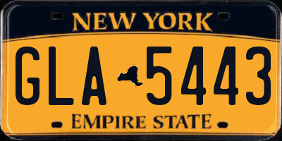 NY license plate GLA5443
