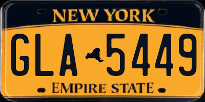 NY license plate GLA5449